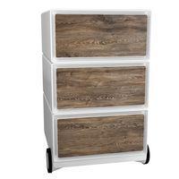 Caisson mobile Easy Office 4 tiroirs rangement corps blanc décor Bois - Image principale