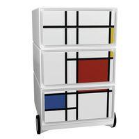 Caisson mobile Easy Office 4 tiroirs rangement corps blanc décor Design - Image principale