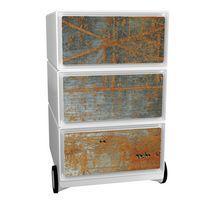 Caisson mobile Easy Office 3 tiroirs rangement corps blanc décor Rouille - Image principale