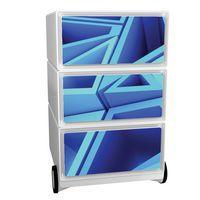 Caisson mobile Easy Office 3 tiroirs rangement corps blanc décor Triangle - Image principale