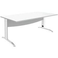 Bureau droit Alma 180x80 Blanc/Blanc - Image principale
