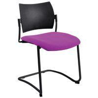 Chaise visiteur Luge piètement noir assise coloris magenta - Image principale