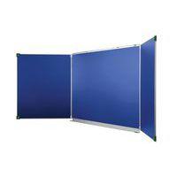 Tableau triptyque 1 x 2 m émaillé bleu cadre aluminium anodisé - Image principale