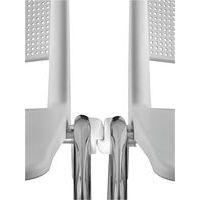 Lot 4 chaises Match piètement alu dossier polypropylène noir assise tissu bleu - Image 2