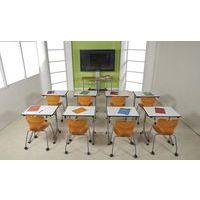 Table Atlas Mobile chants surmoulés Beiges, plateau Beige - Manutan Expert - Image 2