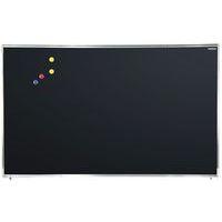 Tableau simple émaillé noir cadre alu strié naturel - Manutan Expert - Image principale