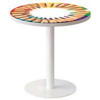 Guéridon bas Easy Office pied métal Ø 60cm plateau coloris décor Crayons couleur - Image principale