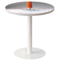 Guéridon bas Easy Office pied métal Ø 60cm plateau coloris décor Crayons papier - Image principale