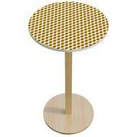 Guéridon haut Woody diamètre 60 cm plateau décor Safran - Image principale