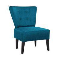 Fauteuil Marwin pied hêtre teinté noir Revêtement tissu coloris Bleu - Image principale