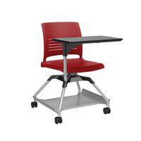 Chaise sur roulettes avec tablette Learn2 coque Strive coloris cayenne - Image principale