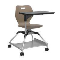 Chaise sur roulettes avec tablette Learn2 coque intellect wave coloris brun - Image principale