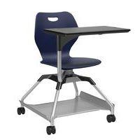Chaise sur roulettes avec tablette Learn2 coque intellect wave bleu marine - Image principale