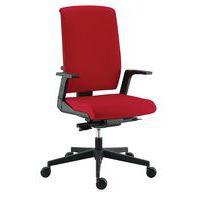 Fauteuil Tela haut dossier synchrone Plus accoudoir réglable tissu coloris rouge - Image principale