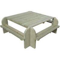 La table-bancs carrée Elite Teinté vert - Image principale