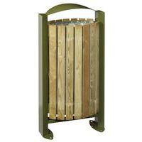 Poubelle 60l Arkea facade bois - bois / vert olive 6003-Rossignol Pro - Image principale