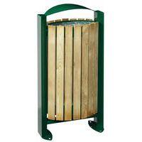Poubelle 60l Arkea facade bois - bois / vert mousse 6005-Rossignol Pro - Image principale