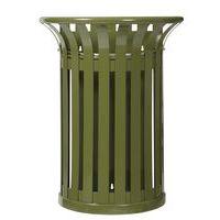 Poubelle Tulipe 35l sur poteau - vert olive 6003-Rossignol Pro - Image 2