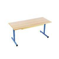 Table régl. Chloé rect. pied dégag. latéral, plateau hêtre - Mobidecor - Image principale