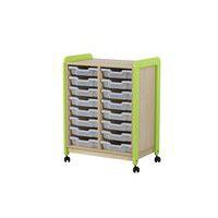 Meuble sur roulettes 2 colonnes 24 casiers Lili hauteur 137 cm coloris vert - Image 2
