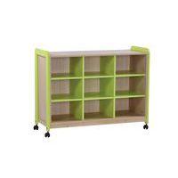 Meuble Lili 3 colonnes 9 niches avec roulettes hauteur 98 cm coloris vert - Image principale