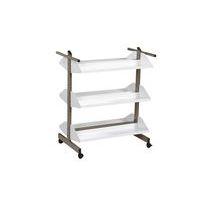 Chariot à livres Zédia coloris taupe RAL 7006 - Image 3