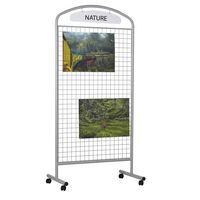 Présentoir grille treillis cadre métal sur roulettes - Image 3