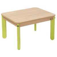 Table Lili carrée, plateau hêtre, piétement bois couleur - Image principale