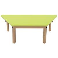 Table Lili trapèze, plateau couleur, piétement bois hêtre - Image principale
