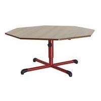 Table réglable Chloé octog. pied central, plateau hêtre - Mobidecor - Image 2