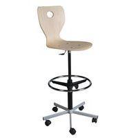 Chaise dessinateur Fidji piétement métallique coque bois - Image principale