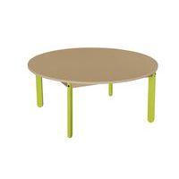 Table Lili ronde, plateau hêtre, piétement bois couleur - Image principale
