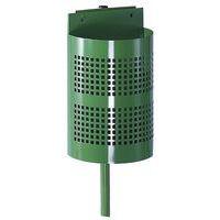 Poubelle 1/2 ronde sur potelet  vert 6005 - Image principale