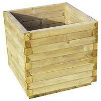 Jardinière bois Ouna carré L/l/H 60x60x50 cm - Image principale