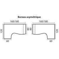 Bureau Asymétrique pied panneau retour à droite 160 cm Hêtre/alu - Image 2