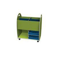 Meuble de rangement Emma hauteur 75 cm bac 4 cases 2 tiroirs 1 niche Anis/Bleu - Image principale