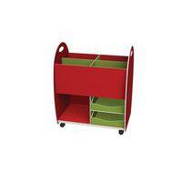 Meuble de rangement Emma hauteur 75 cm bac 4 cases 2 tiroirs 1 niche Rouge/Anis - Image principale