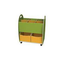 Meuble de rangement Emma hauteur 75 cm bac 6 cases, 2 tiroirs, Anis/Orange - Image principale