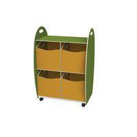 Meuble Emma hauteur 88 cm - 4 tiroirs - Coloris Anis/Orange - Image principale