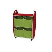 Meuble Emma hauteur 88 cm - 4 tiroirs - Coloris Rouge/Anis - Image principale