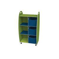 Meuble de rangement Emma hauteur 114 cm 2 étagères 3 tiroirs Anis/Bleu - Image principale