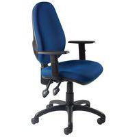 Fauteuil de bureau Saxe accoudoirs réglables coloris bleu - Image principale