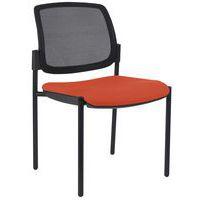 Lot de 2 chaises visiteurs Ritz dossier résille noire assise corail - Image principale