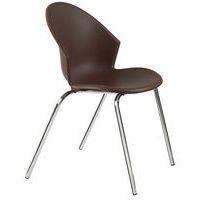 Lot de 2 fauteuils Smile piètement chromé coque coloris chocolat - Image principale