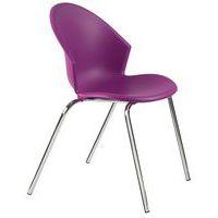 Lot de 2 fauteuils Smile piètement chromé coque coloris Prune - Image principale