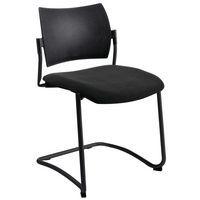 Chaise visiteur Luge piètement noir coloris noir - Image principale