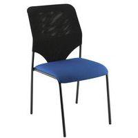 Chaise visiteur Diaz piètement noir coloris bleu - Image principale