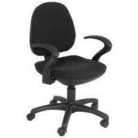 Fauteuil de bureau Aurore contact permanent accoudoirs fixes coloris noir - Image principale