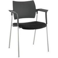 Fauteuil visiteur Tendance dossier polypropylène noir piètement Alu - Image 3