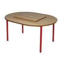 Table fixe Chloé plateau avec bac hêtre 4 pieds ovale - Mobidecor - Image 2